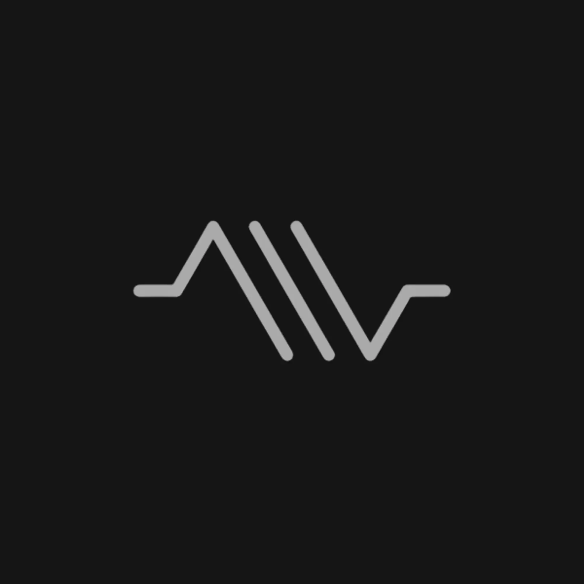 Promus wave line logo symbol on black background.